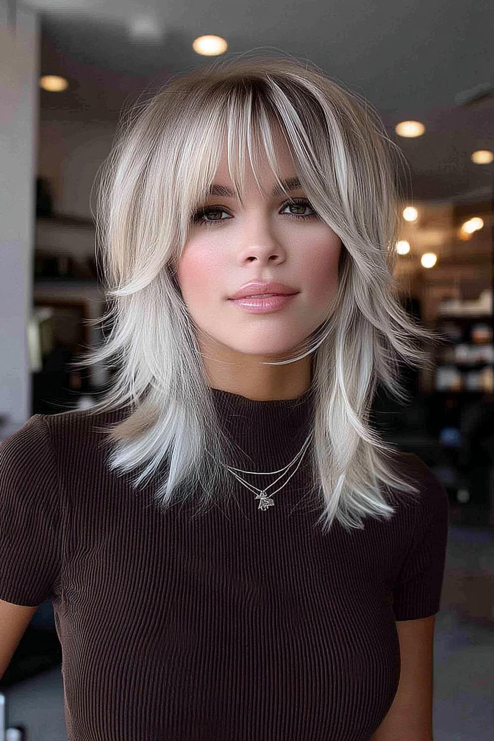 Zilverblonde Choppy Lagen