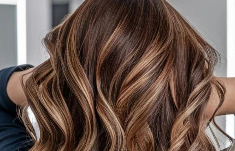 Herfst balayage met warme highlights