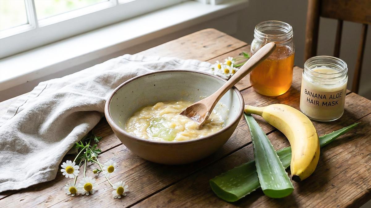 Bananenmasker met natuurlijke ingrediënten