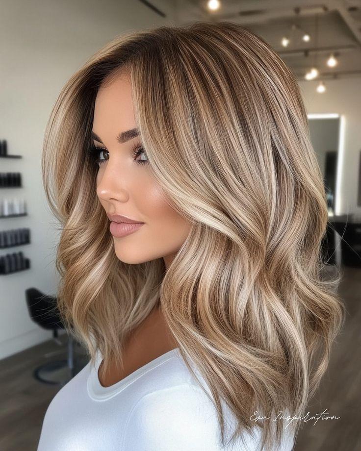 Beige blonde balayage met zachte overgang