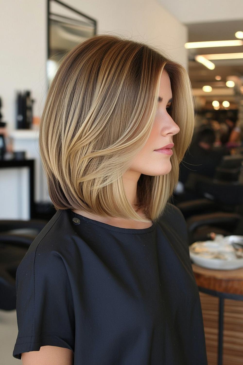 Blonde Halflang Gelaagd