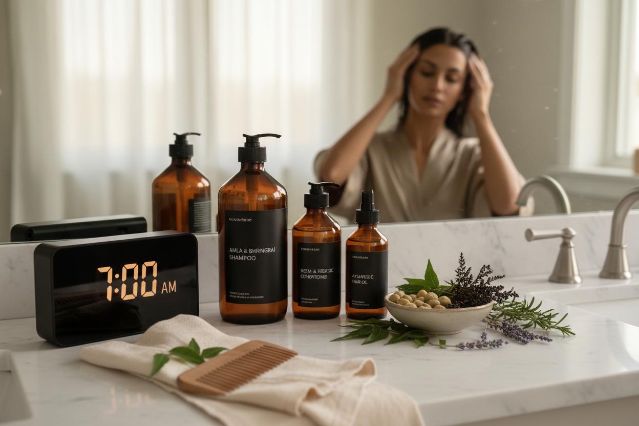 Dagelijkse haarverzorging producten klaar