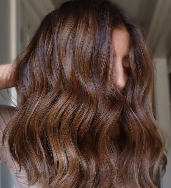Chocolade caramel haar