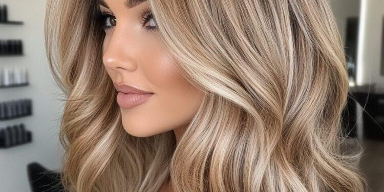 Champagneblond haar met luxe glans
