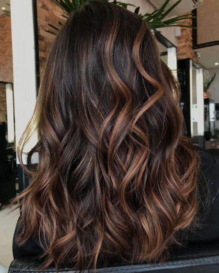 Chocoladebruine balayage met diepe glans