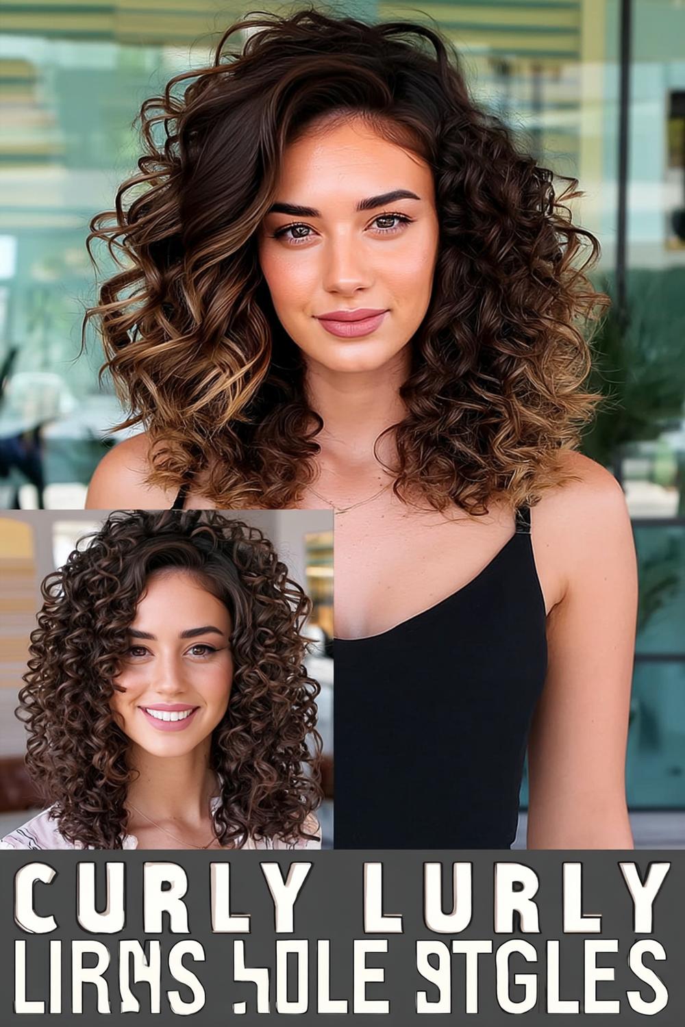 Brunette Krullen Collage