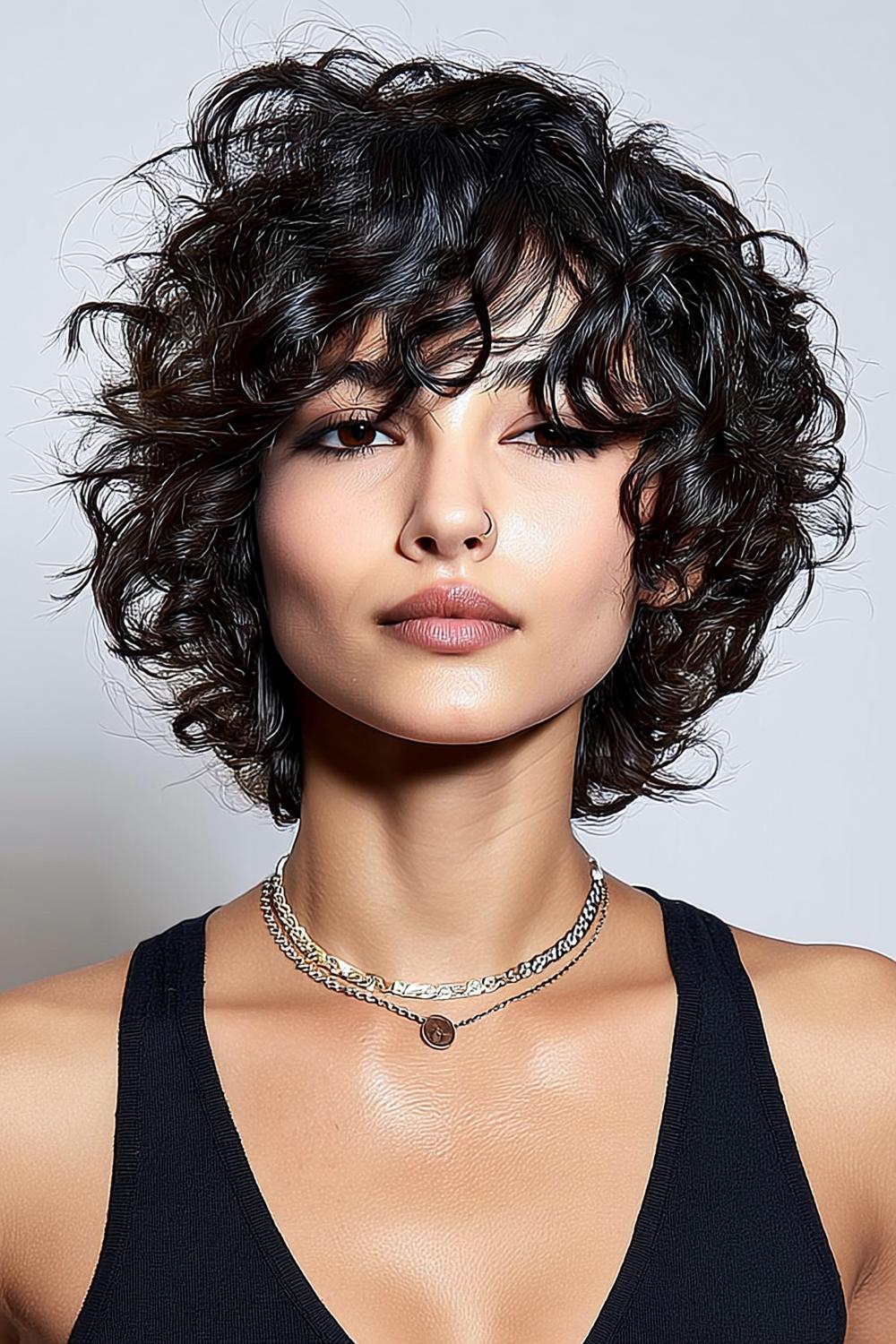 Korte Donkere Krullen