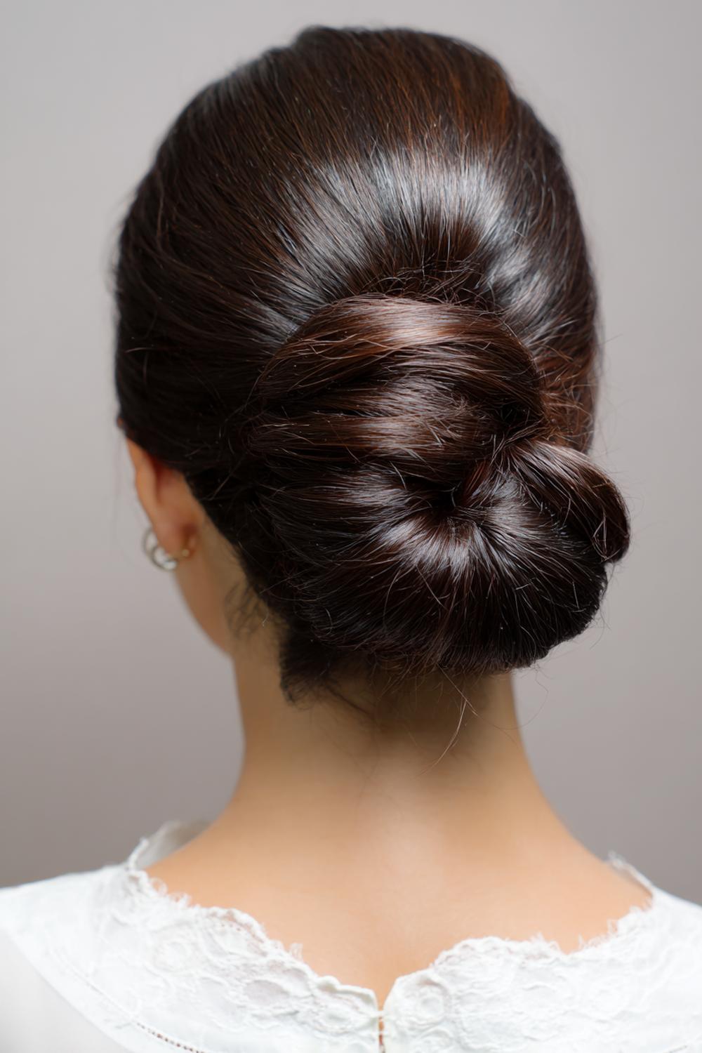 1. Dagelijkse Haar Look 2026 met lage, glanzende chignon