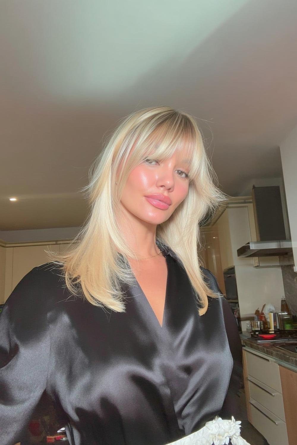 Zijdelingse Blonde Elegantie