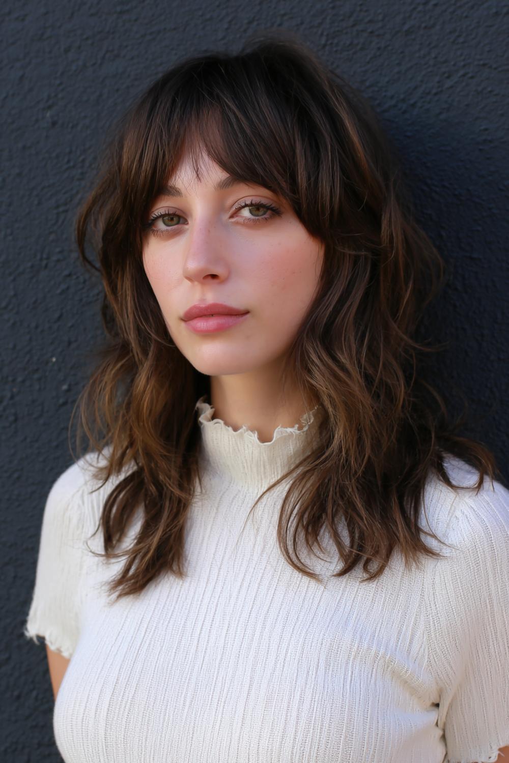 3. Frisse haarideeën 2026: zachte shag met airy textuur en curtain fringe