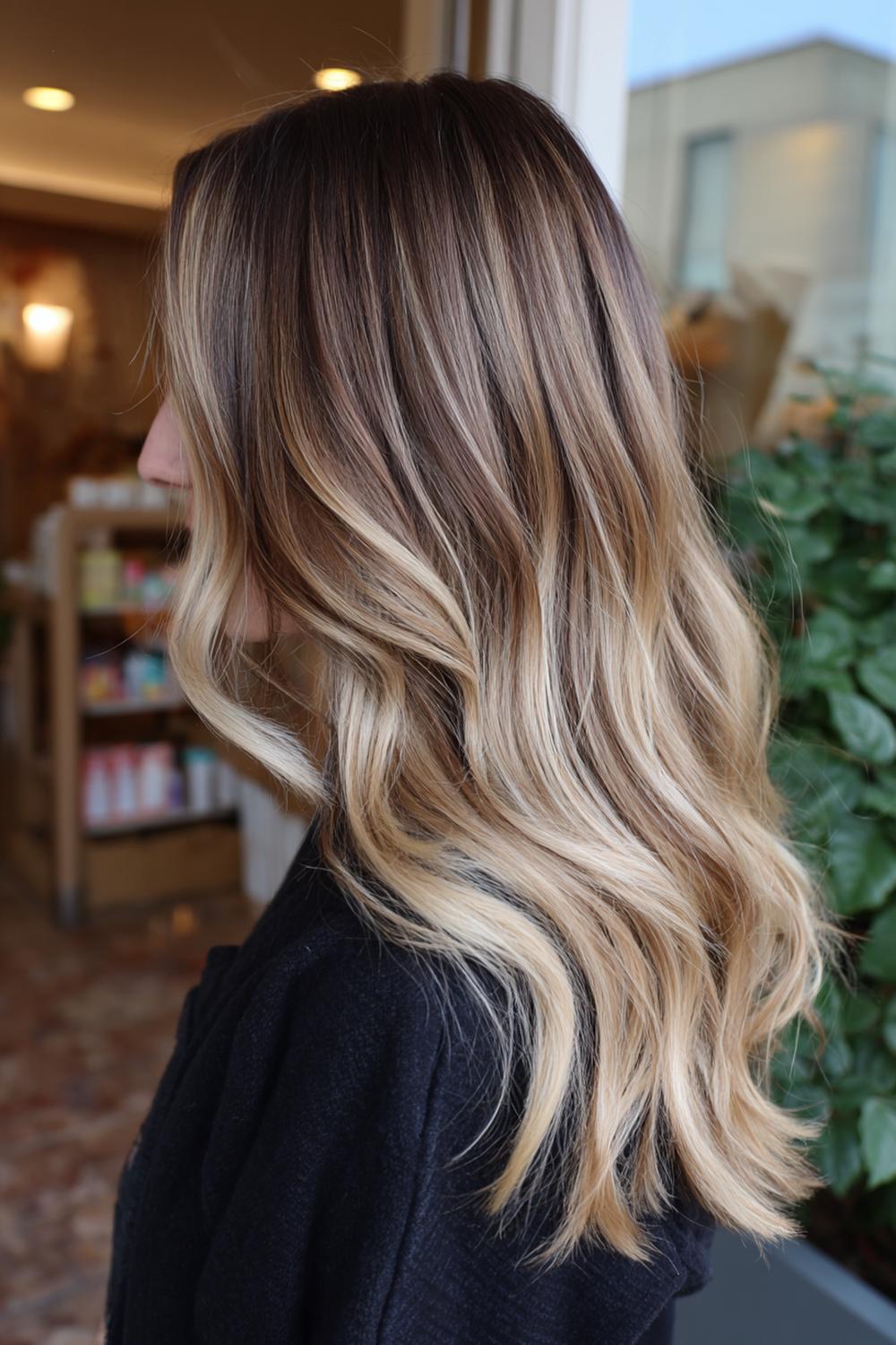 9. Frisse haarideeën 2026: beige-blonde balayage met zachte root shadow