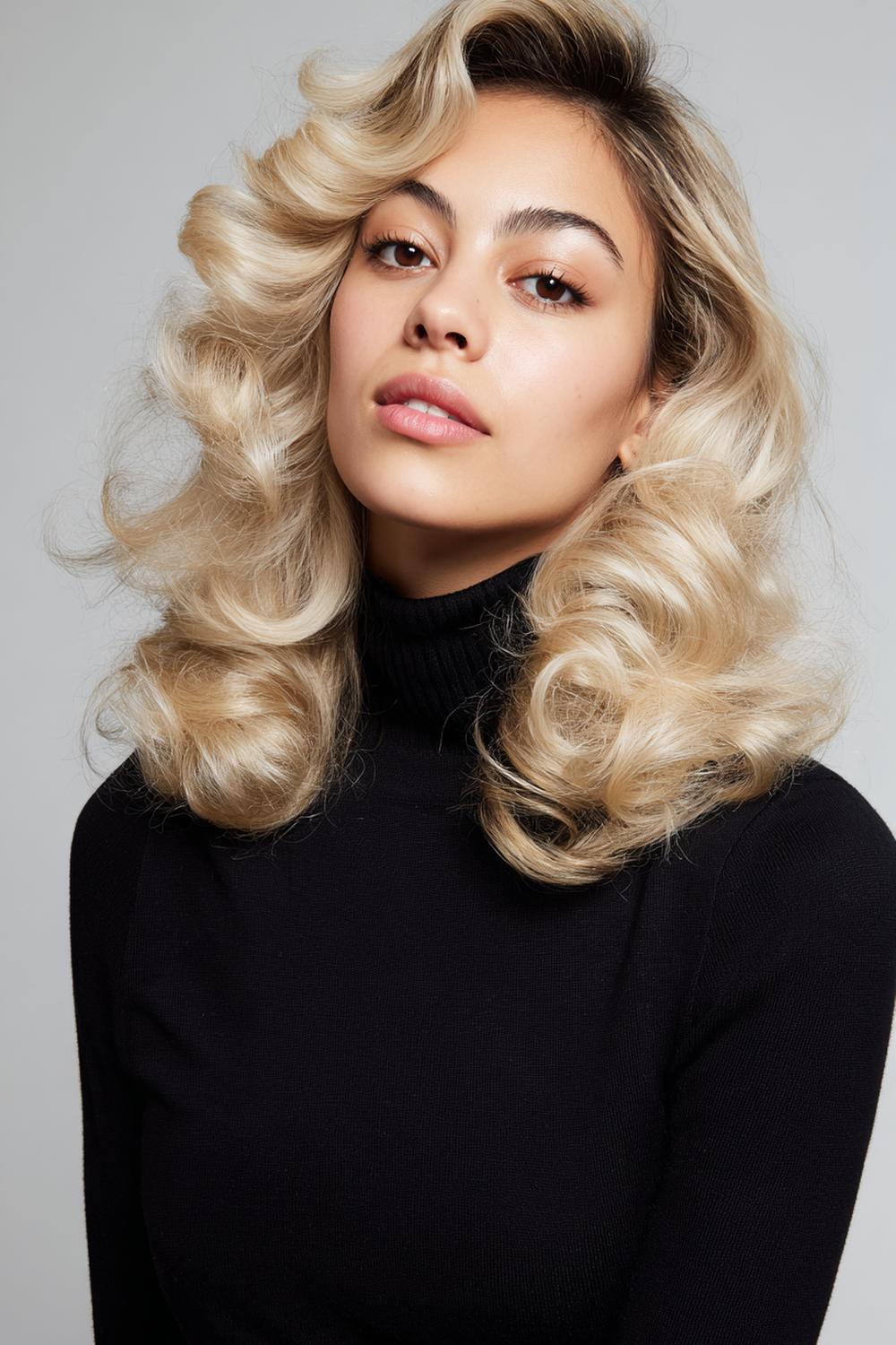 11. Glamour haarlook 2026: luxe blowout met XXL-rollers en bouncy lagen