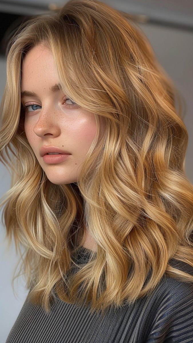 Goudblond haar met zomerse glans