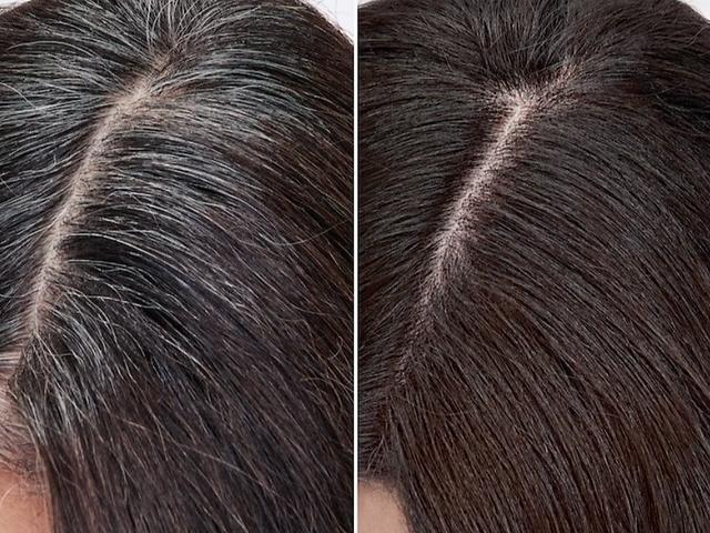 Donker gekleurd grijs haar