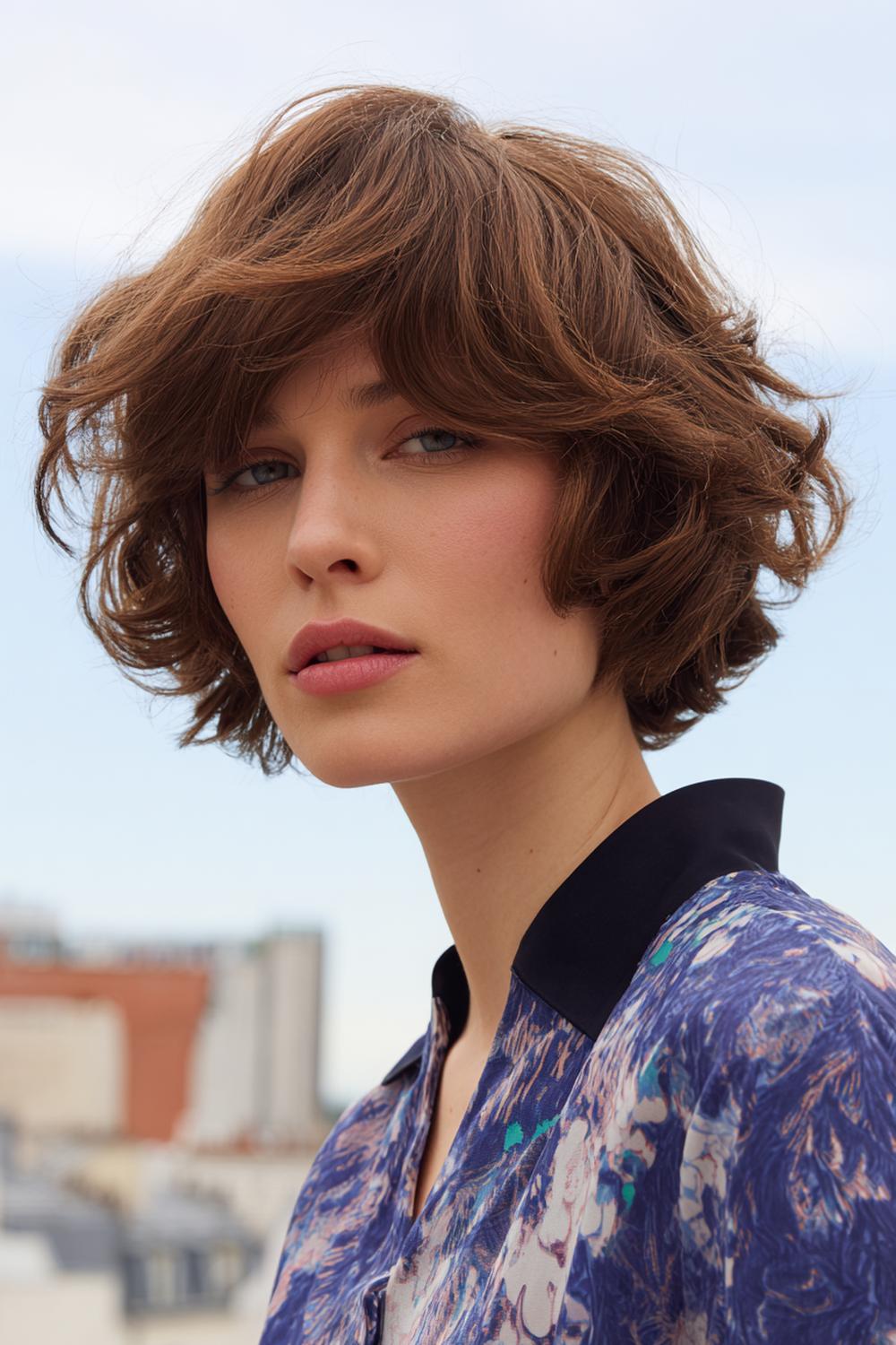 18. Haartrends Voor Herfst 2026: Kort Krullende Bob met Ronde Silhouetlijn