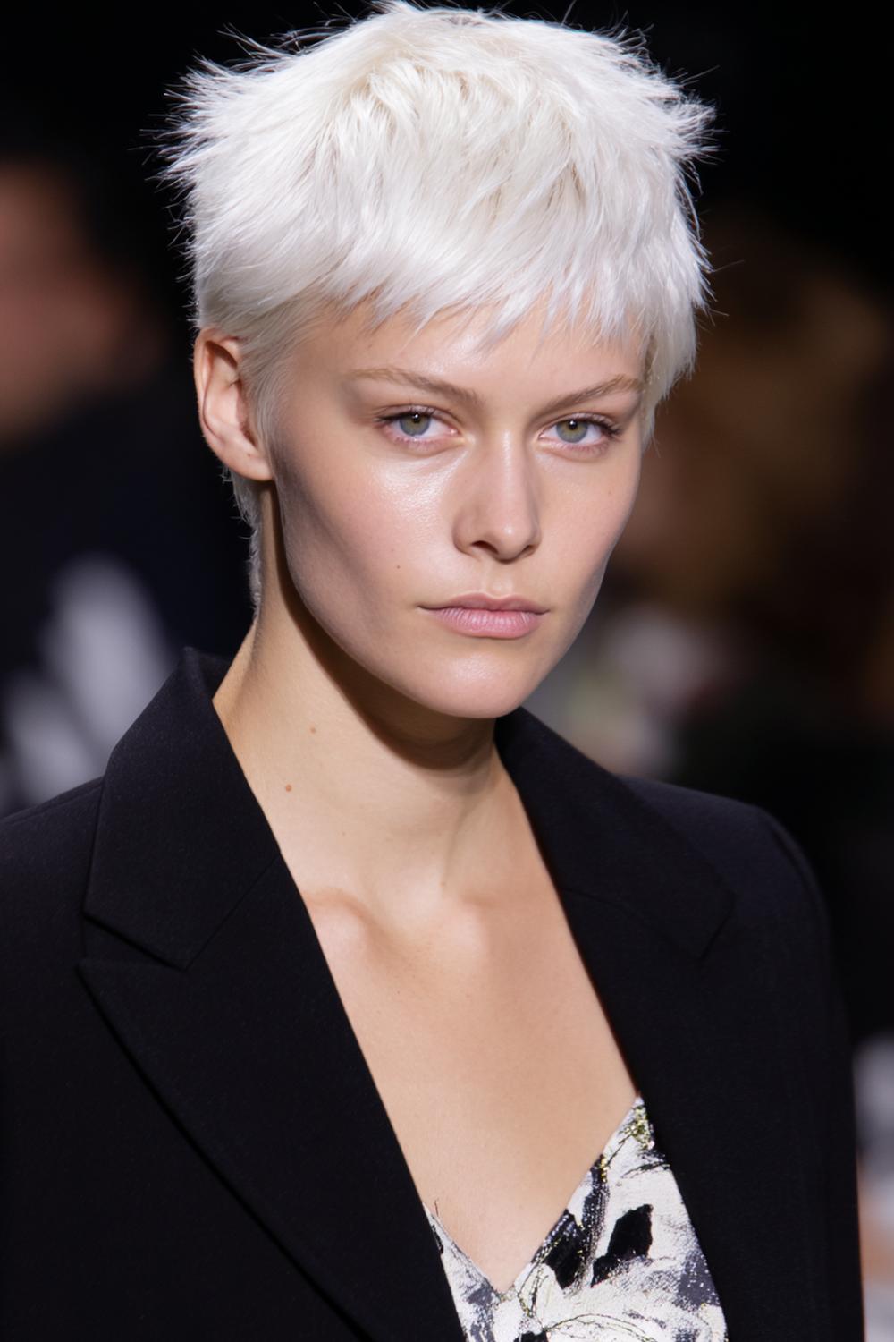 16. Korte pixie met lange kuif als haartrend voor winter 2026