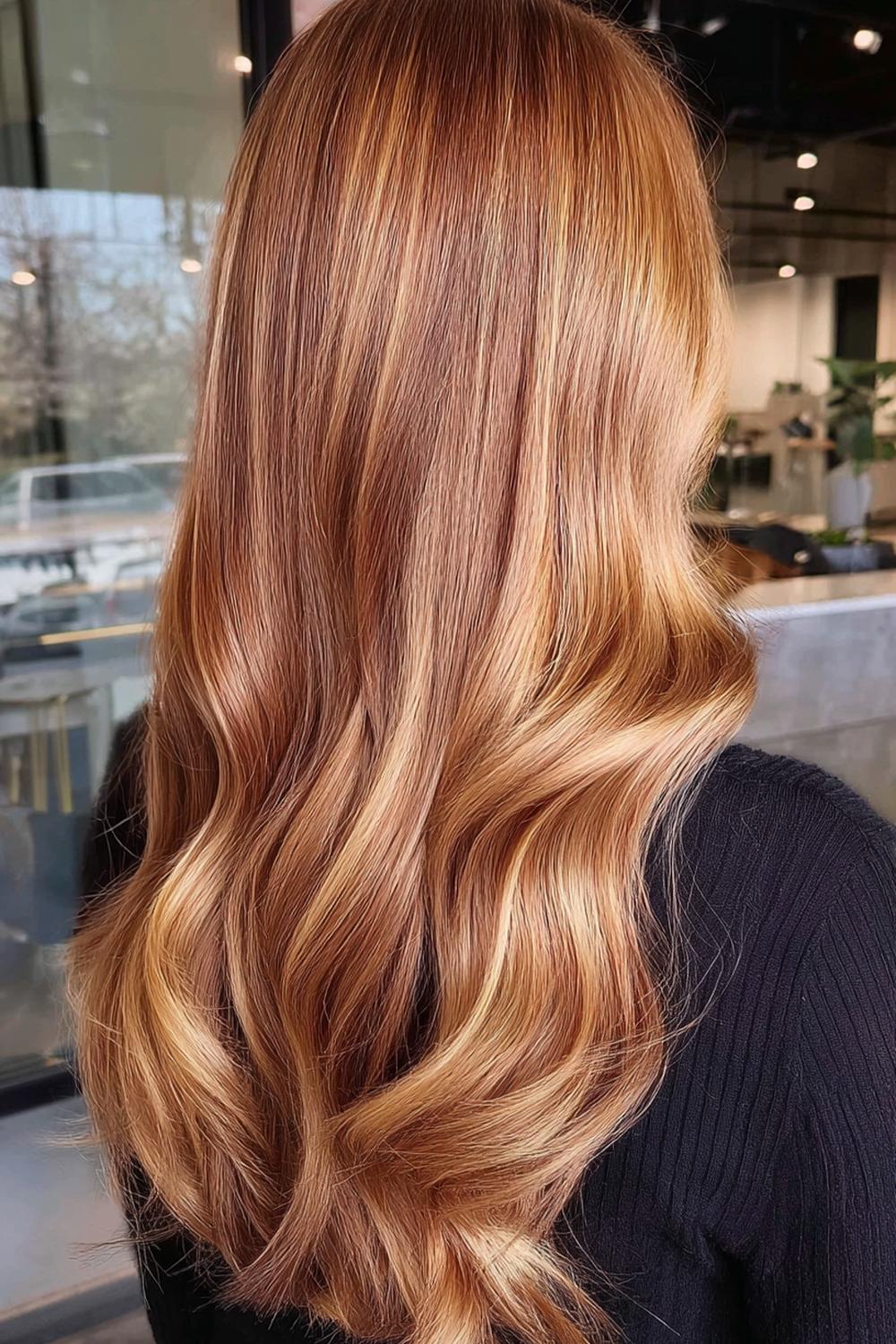 4. Koperkleurige ‘cinnamon’ balayage als haartrend voor winter 2026