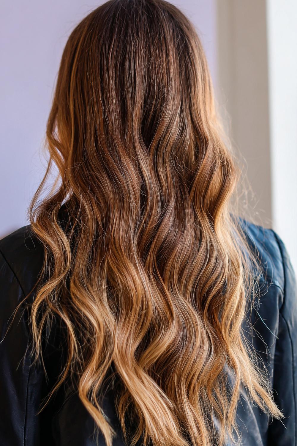 15. Haartrends Voor Zomer 2026: Koperkleurige balayage met zonlicht-dimensie