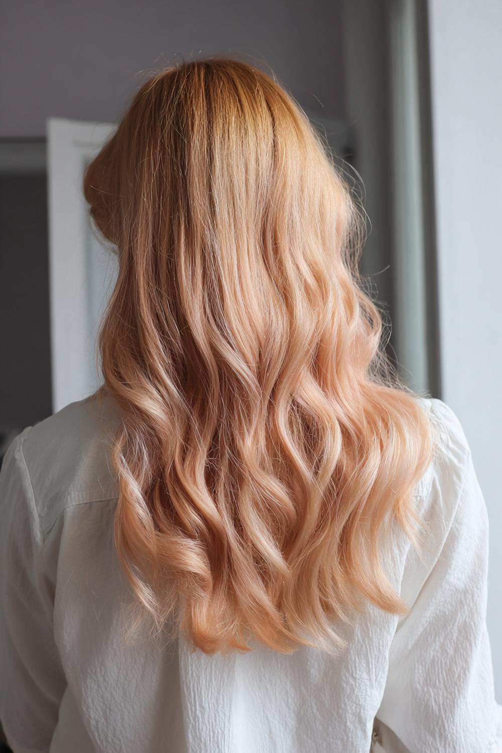 17. Haartrends Voor Zomer 2026: Pastel perzik tint met zachte root shadow