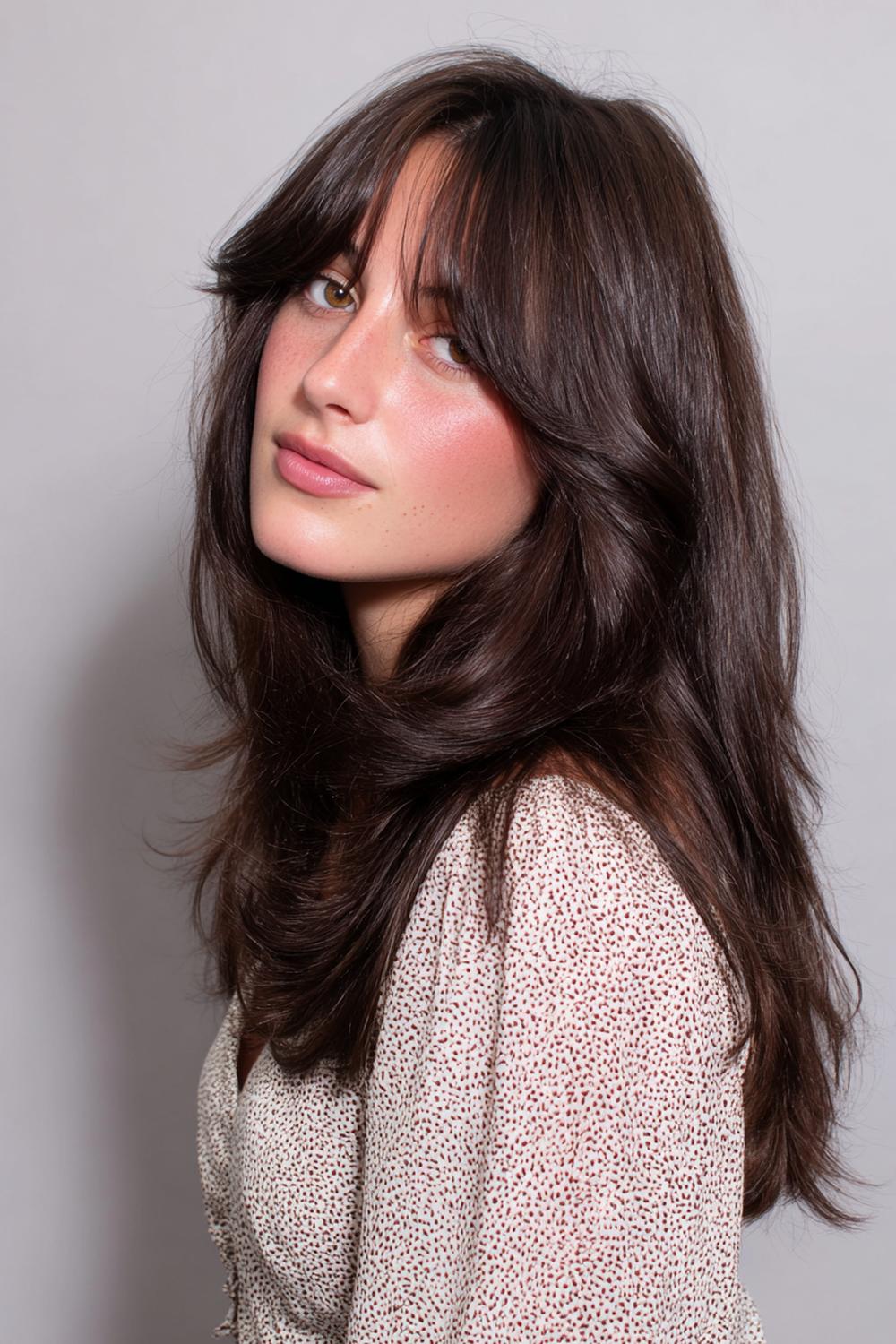 20. Haartrends Voor Zomer 2026: Curtain bangs met luchtige blowout