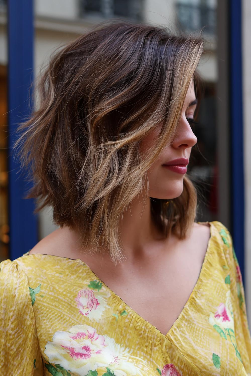 25. Haartrends Voor Zomer 2026: Asymmetrische lob met diepe zijscheiding