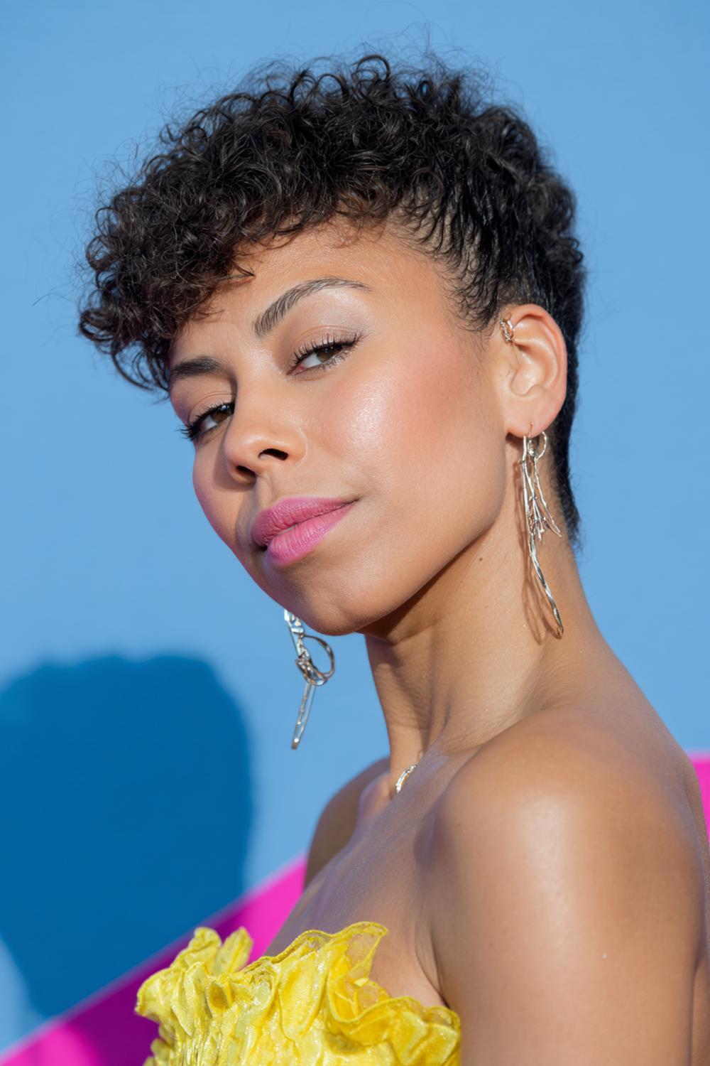 30. Haartrends Voor Zomer 2026: Kort krullend kapsel met gedefinieerde coil-fringe