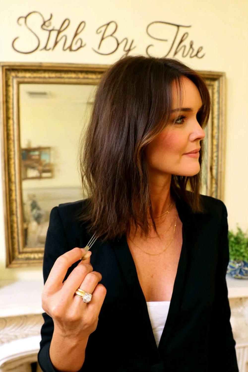 Strakke Brunette Elegantie