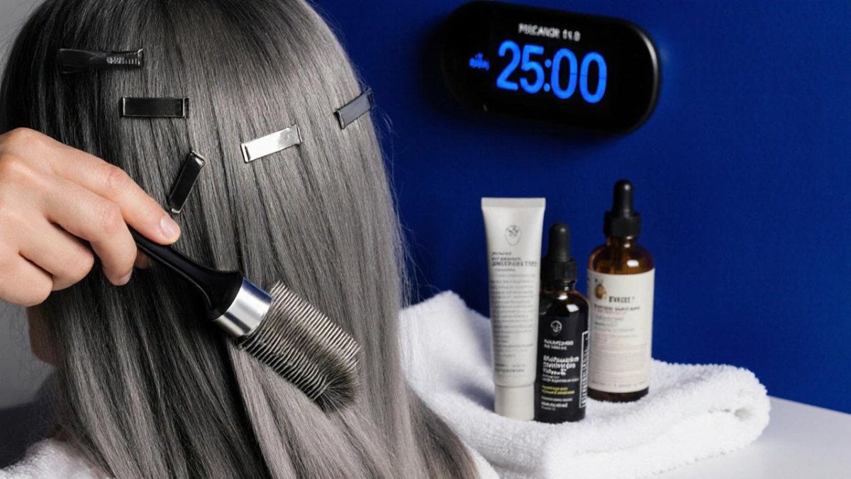 Timer tijdens haar verven