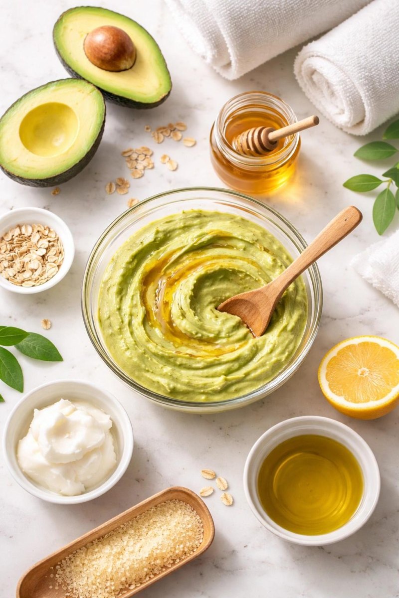 Natuurlijk haarmasker met avocado