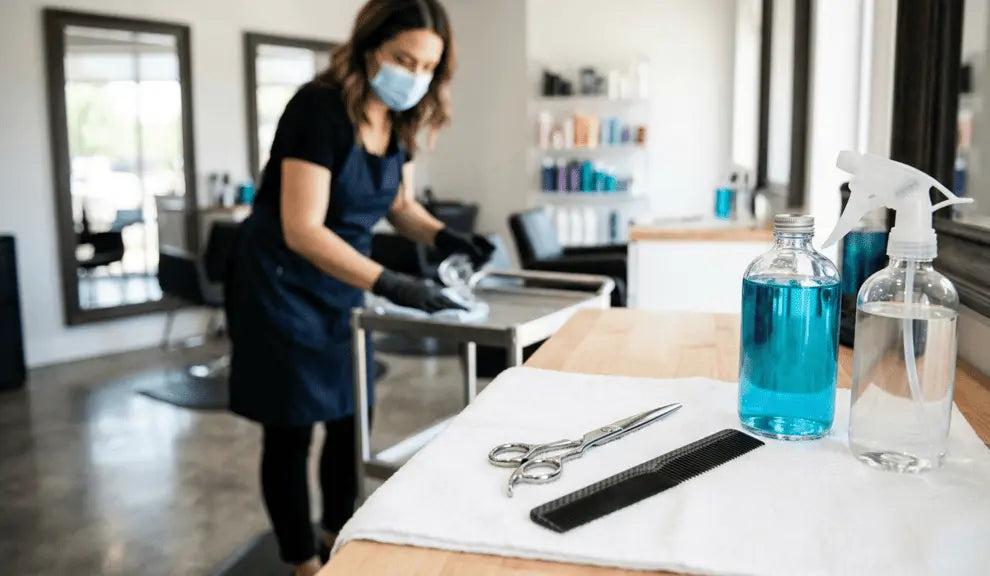 Schone kappersmaterialen voor hygiëne