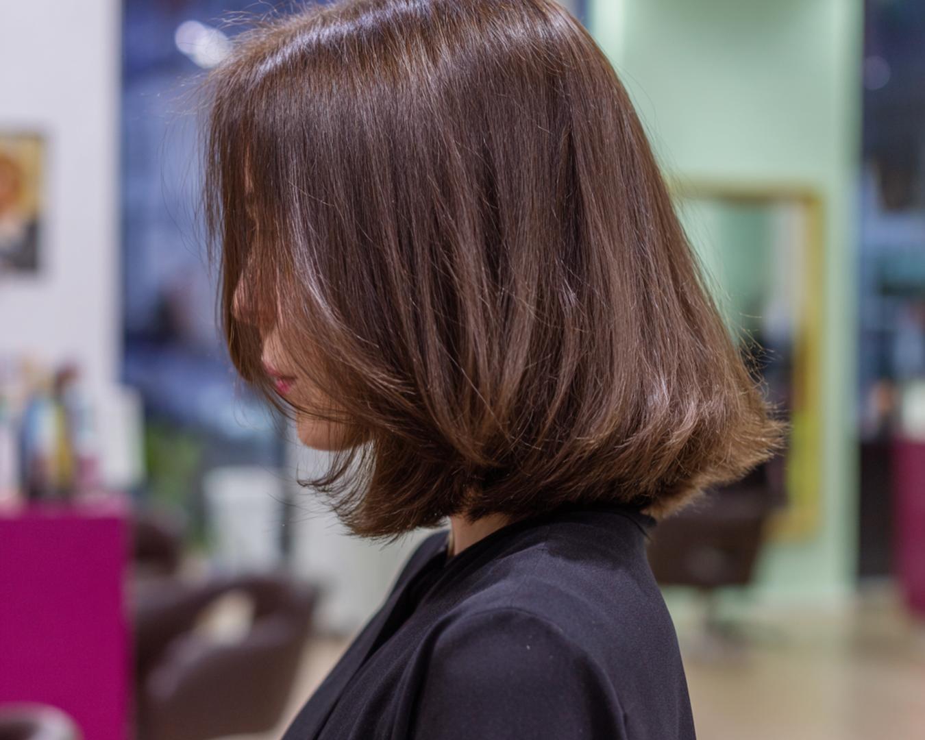 Schouderlange Rechte Bruine Bob