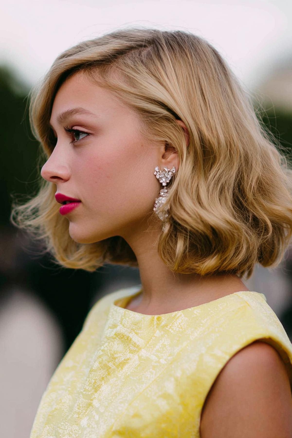 Golvende Blonde Bob Zijscheiding