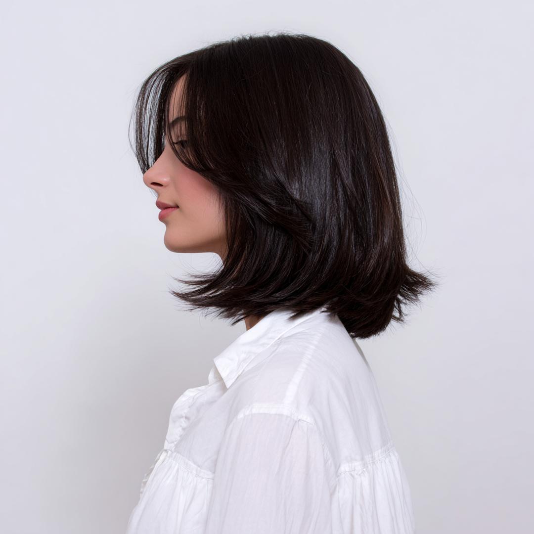 Donkerbruin Halflang Bob Uitgeflipte Punten