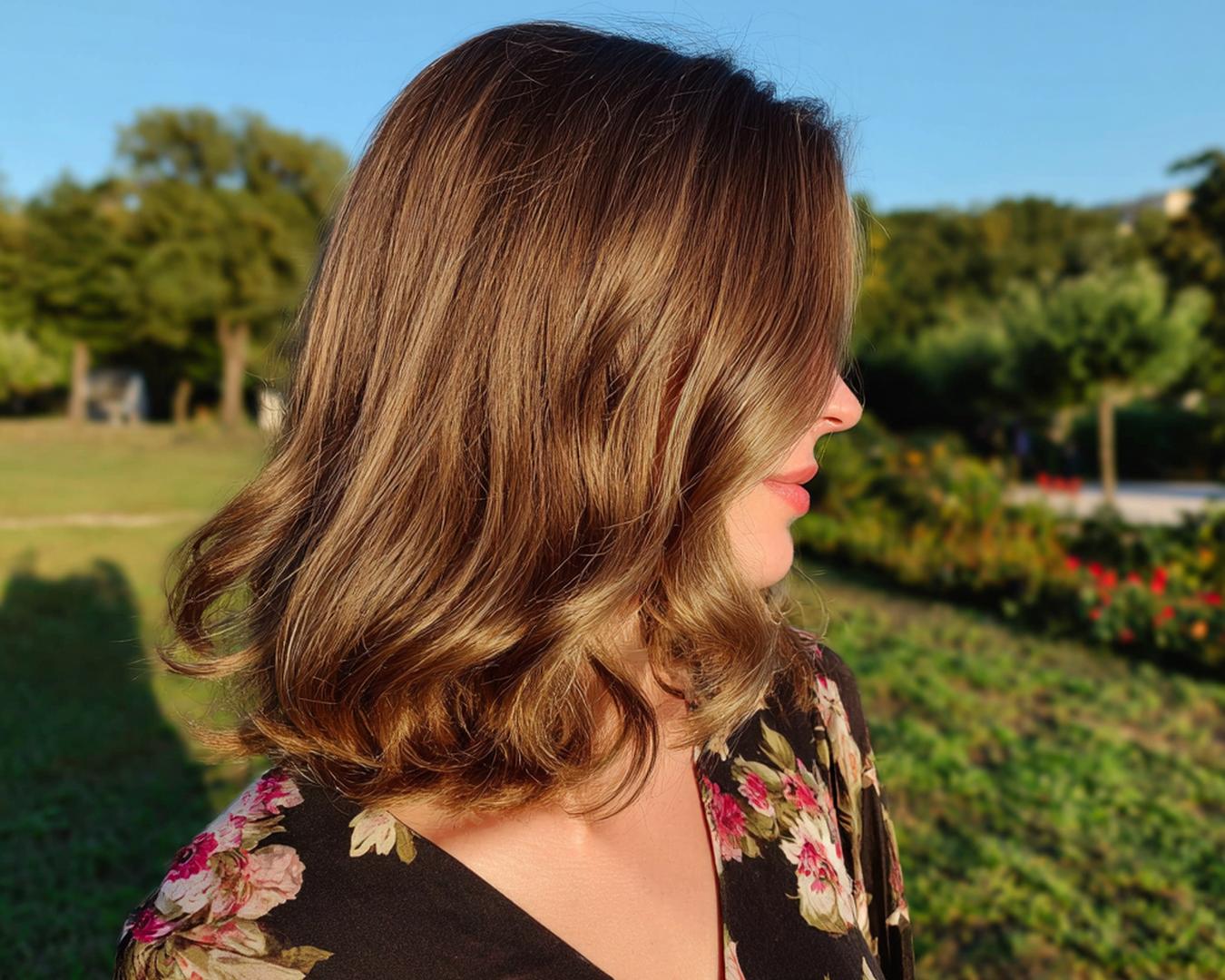 Balayage Golvend Halflang Haar