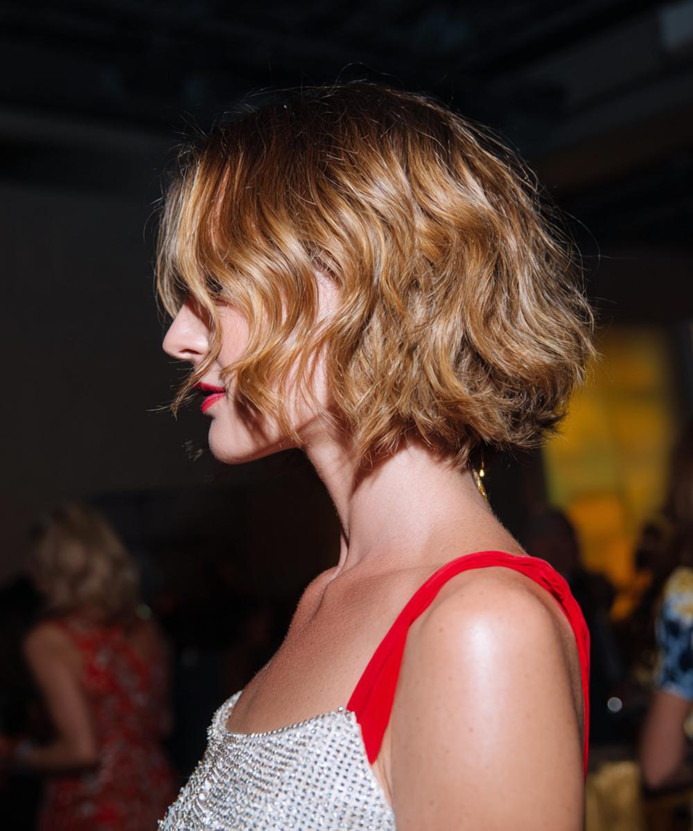 Korte Golvende Bob Blond