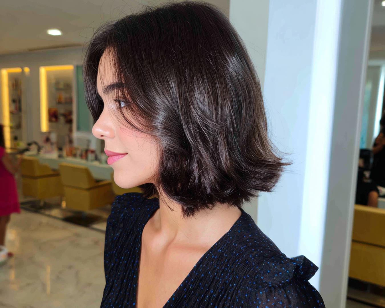 Halflange Bob Met Omgeslagen Punten