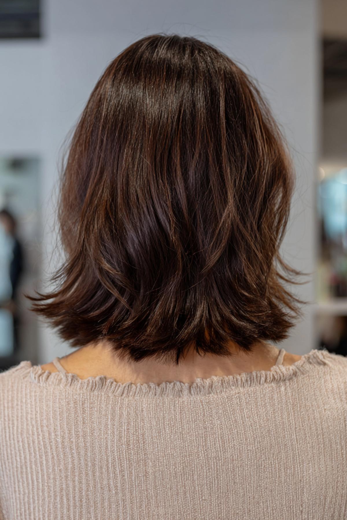 Gelaagde Halflange Bob Bruin