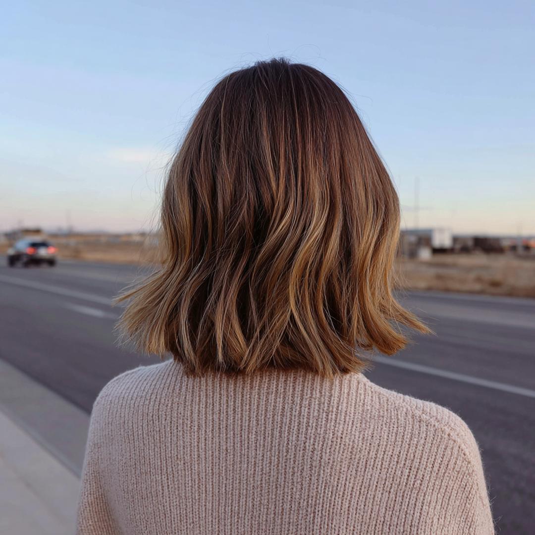 Halflange Bob Balayage Blond