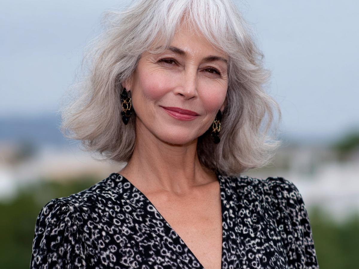 Grijs Halflang Met Slag