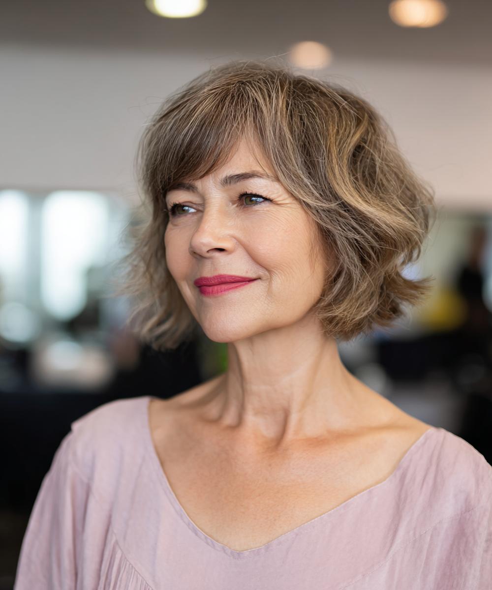 Golvende Grijze Bob Met Lagen