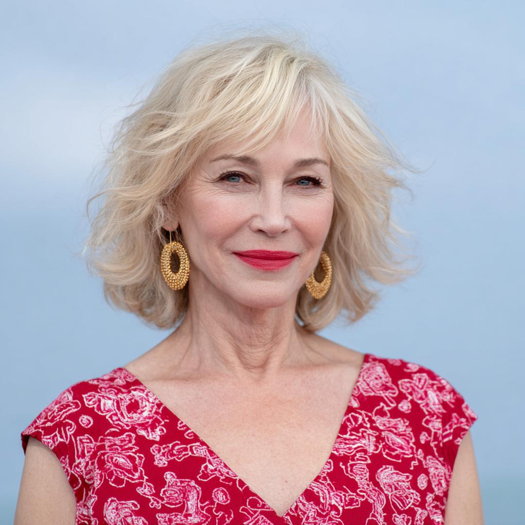 Lichte Blonde Shag Met Pony