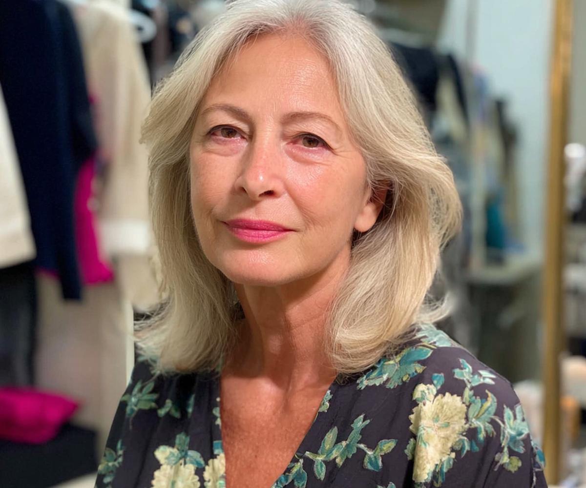 Halflang Grijs Met Middenscheiding