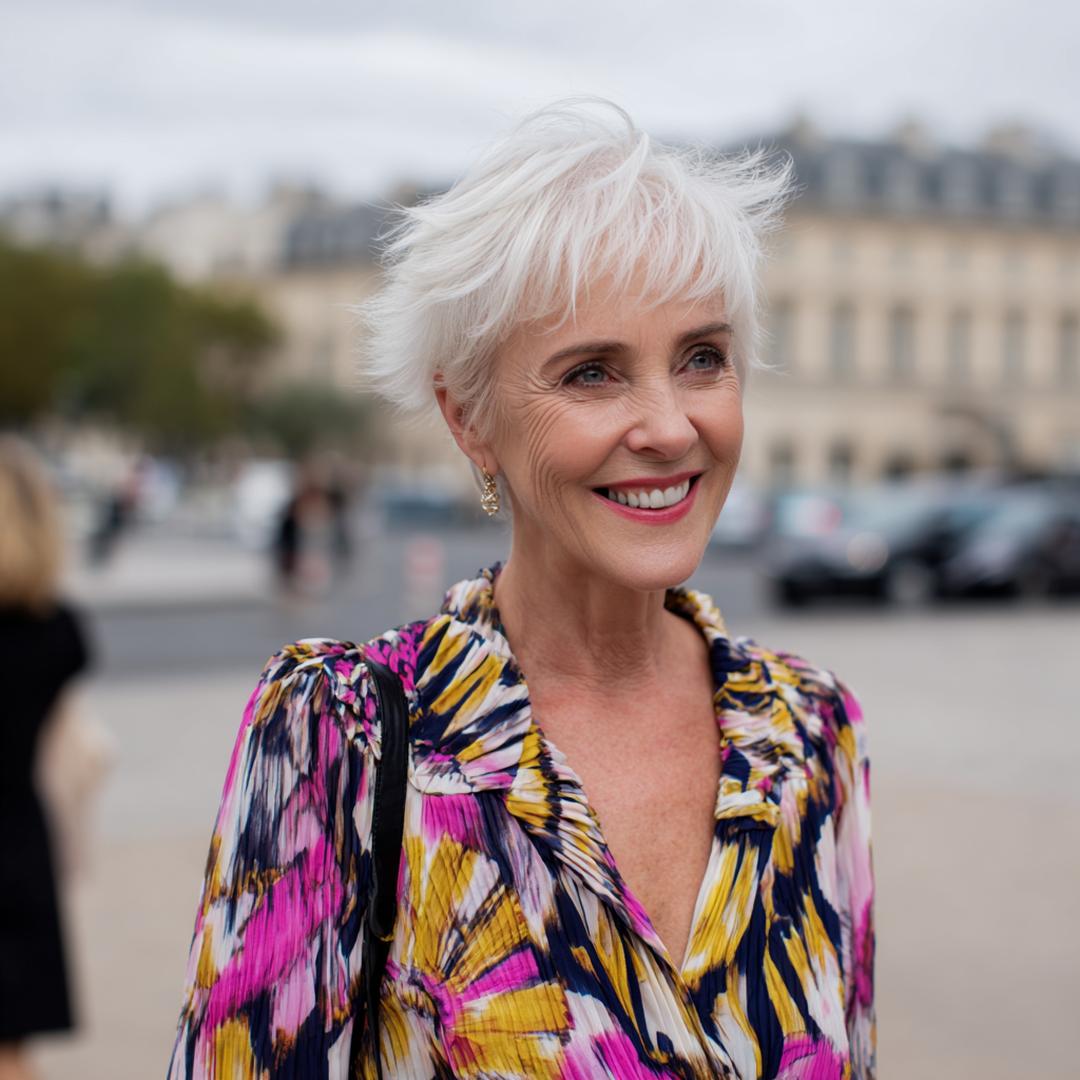 Korte Witte Pixie Met Textuur