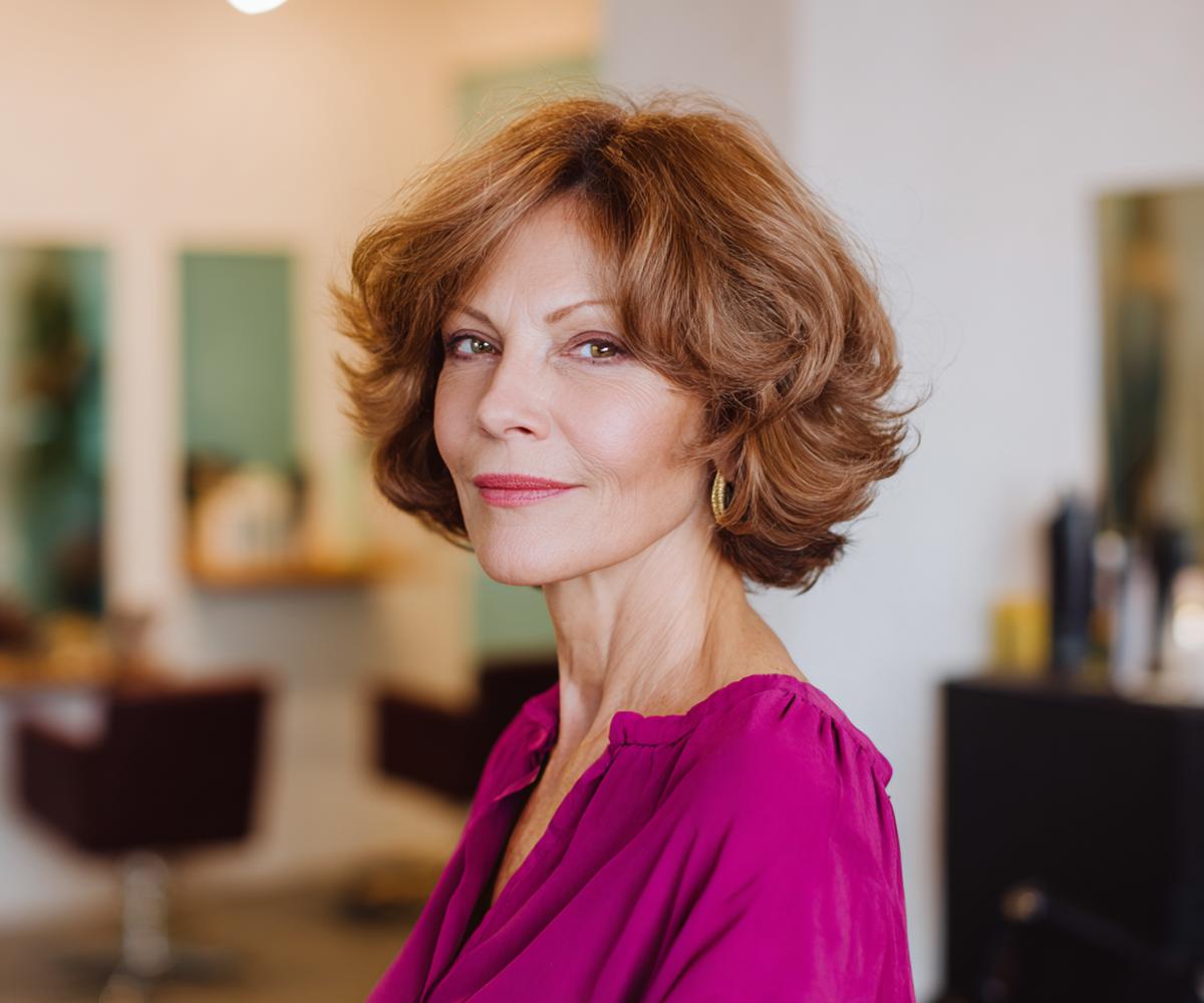 Koperbruine Halflange Lagen Met Volume