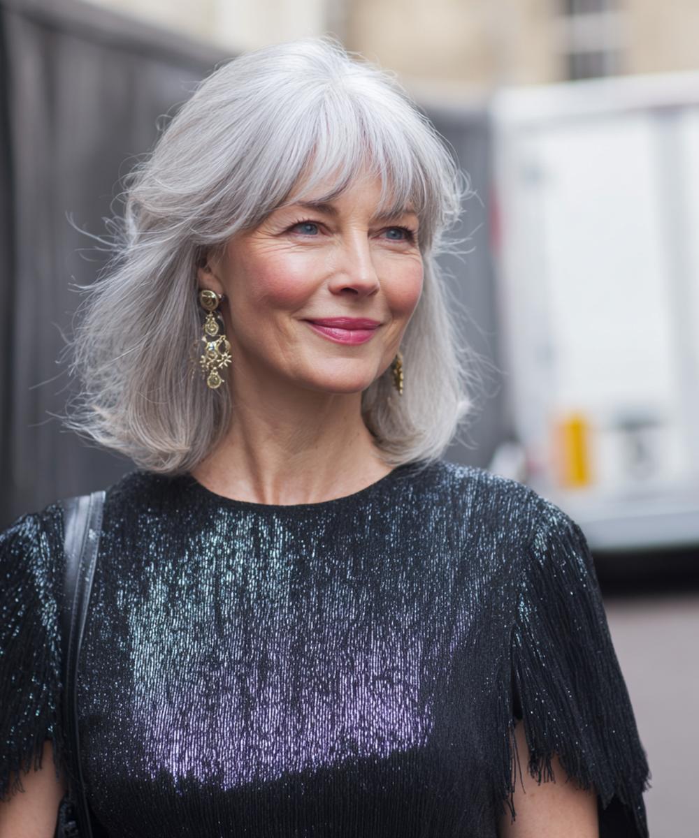 Zilvergrijze Halflange Lagen Pony