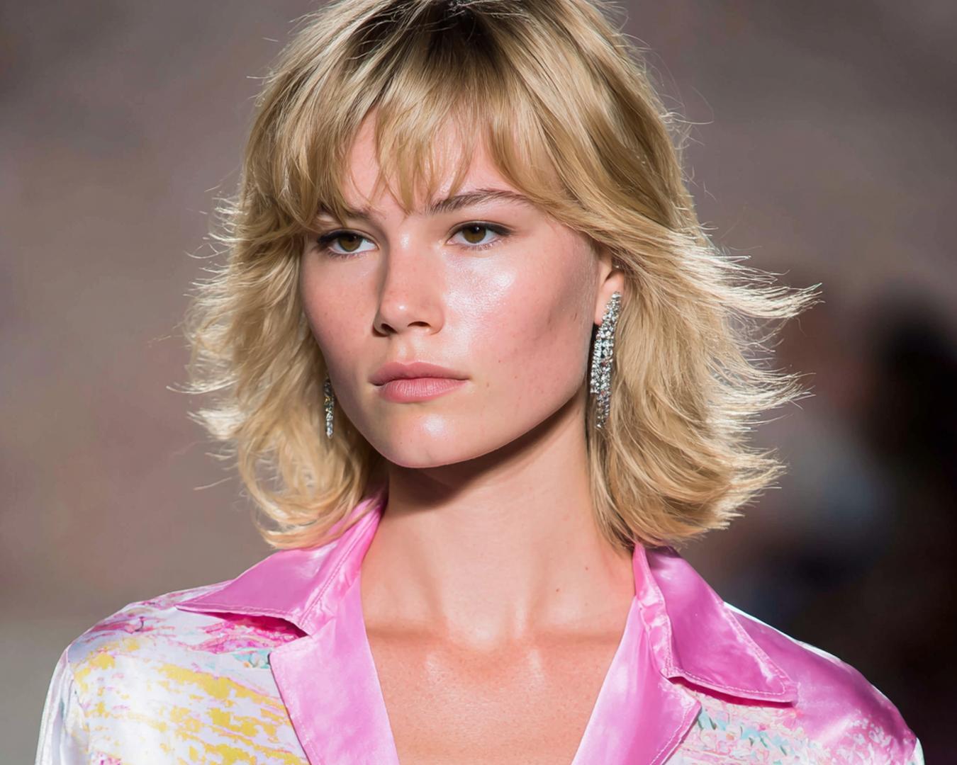 Halflang Blond Shag Met Pony