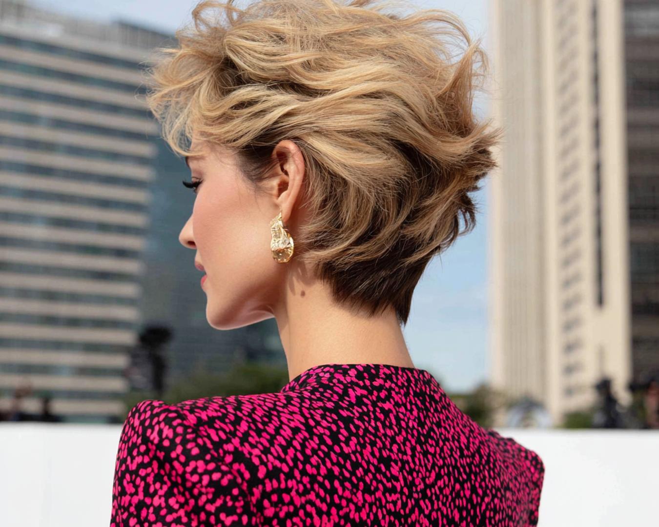 Gelaagde Blonde Bob Met Volume