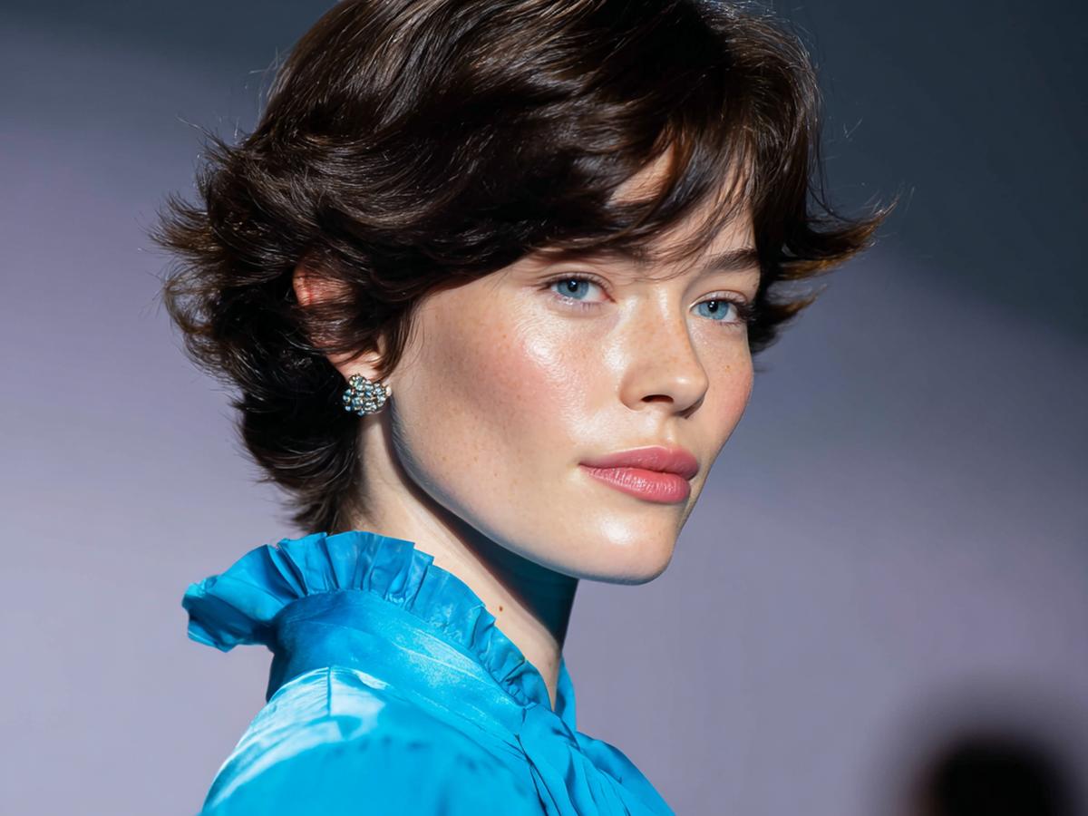 Donkerbruine Shag Met Gordijnpony