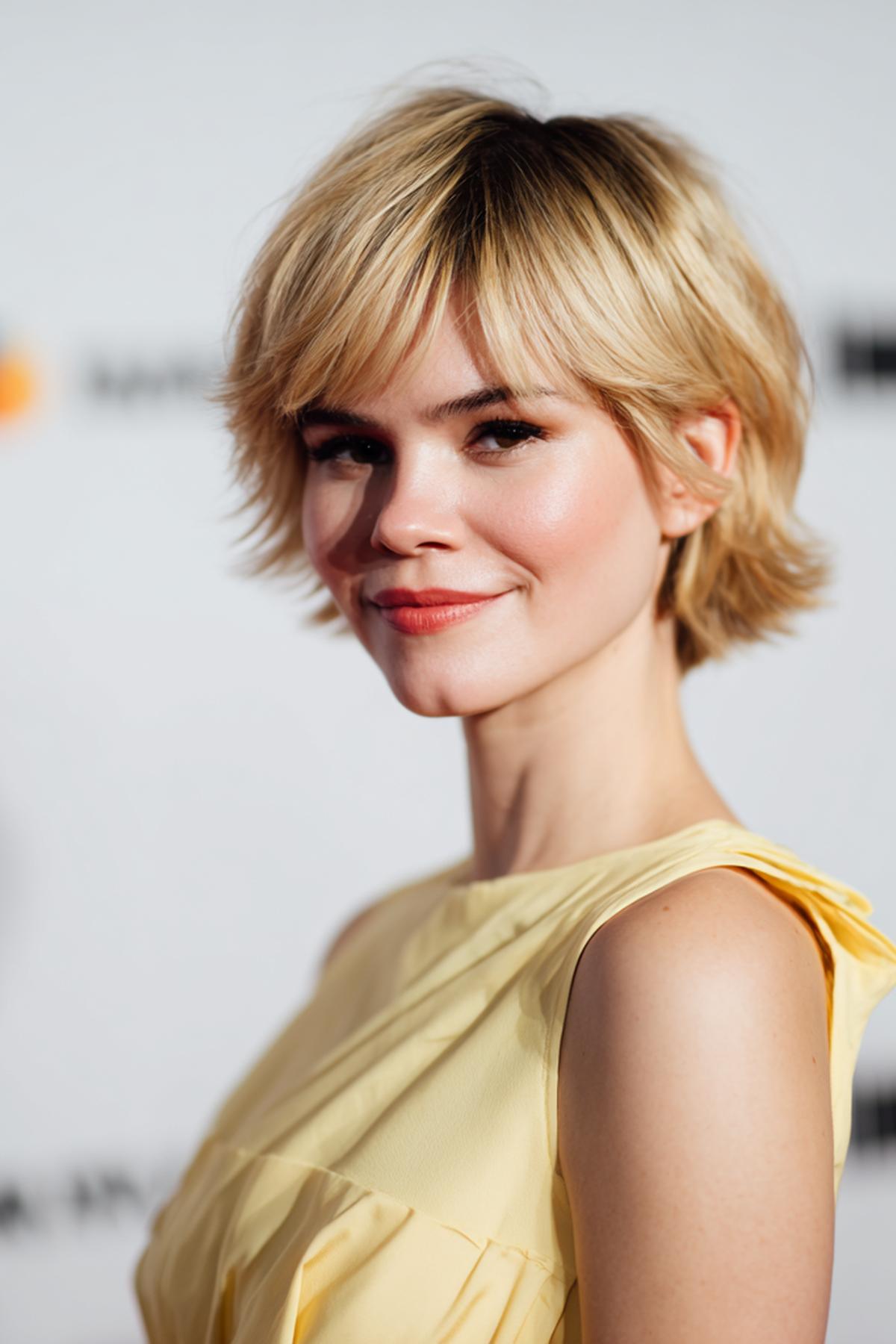 Korte Blonde Shag Met Pony