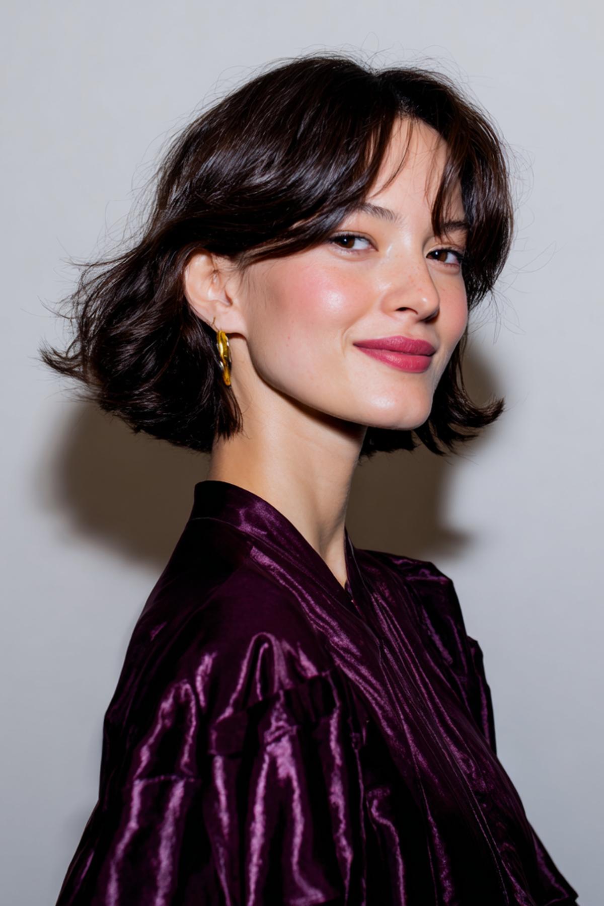 Bruine Korte Bob Met Slag